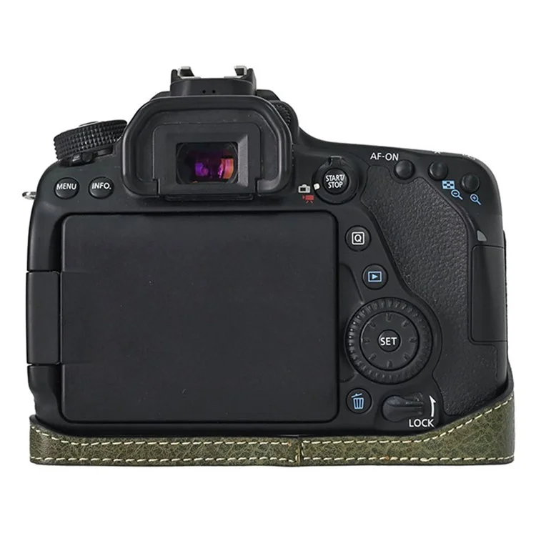 Camera Case For Canon EOS 90D / 80D / 70D / 60D Large Cutout Litchi Texture PU Leather Protective Cover - Green