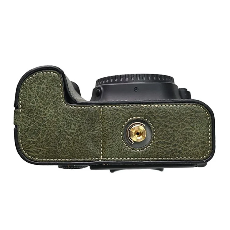 Camera Case For Canon EOS 90D / 80D / 70D / 60D Large Cutout Litchi Texture PU Leather Protective Cover - Green