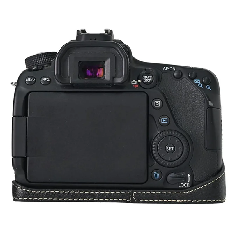 Camera Case For Canon EOS 90D / 80D / 70D / 60D  Large Cutout Litchi Texture PU Leather Protective Cover - Black