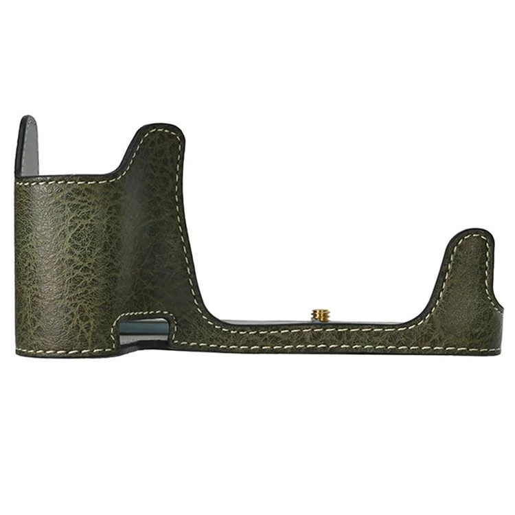 For Canon EOS 90D / 80D / 70D / 60D Camera Case with Shoulder Strap Large Cutout Litchi Texture PU Protective Cover - Green