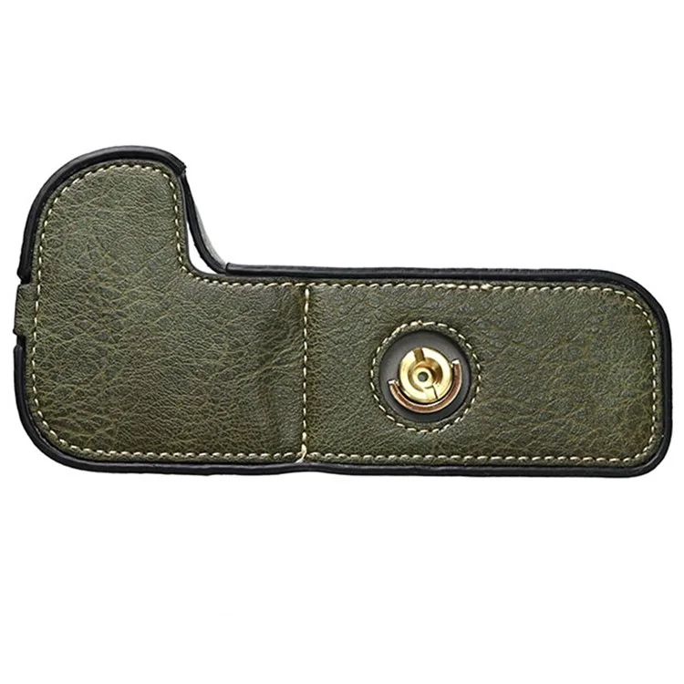 For Canon EOS 90D / 80D / 70D / 60D Camera Case with Shoulder Strap Large Cutout Litchi Texture PU Protective Cover - Green