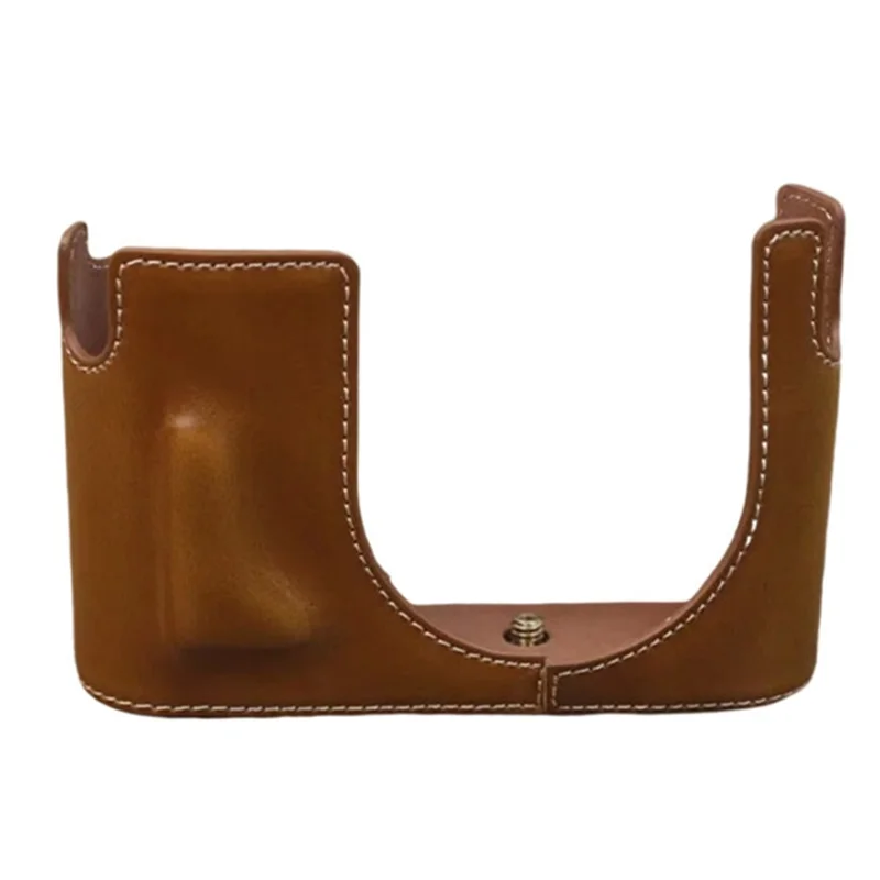 Per fotocamera digitale Leica Q custodia protettiva in pelle PU con apertura per batteria, copertura del corpo metà - Marrone