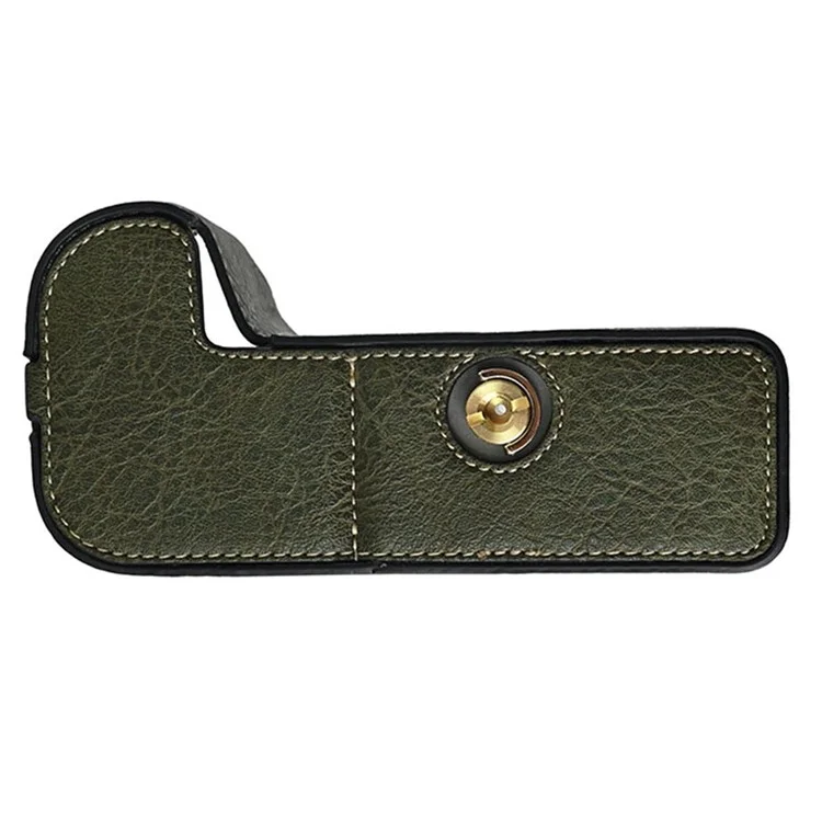 For Canon EOS R6 Mark II / R6 / R5 Camera Case with Shoulder Strap Large Cutout Litchi Texture PU Protective Cover - Green