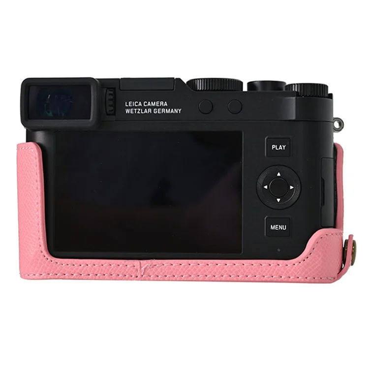 Für die Leica D-Lux 8 Kamera Basis mit Objektivdeckel, Schultergurt, Schutzgehäuse aus PU-Leder - Pink