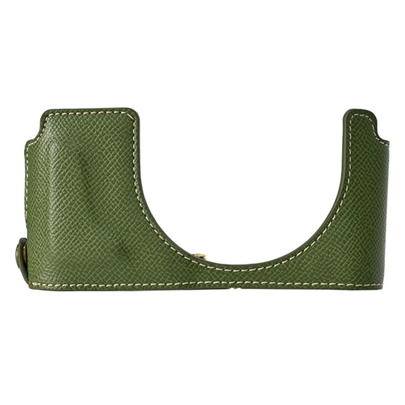 Voor Leica D-Lux 8 Camerahoes PU Leer Beschermhoes met Lensdop - Groen
