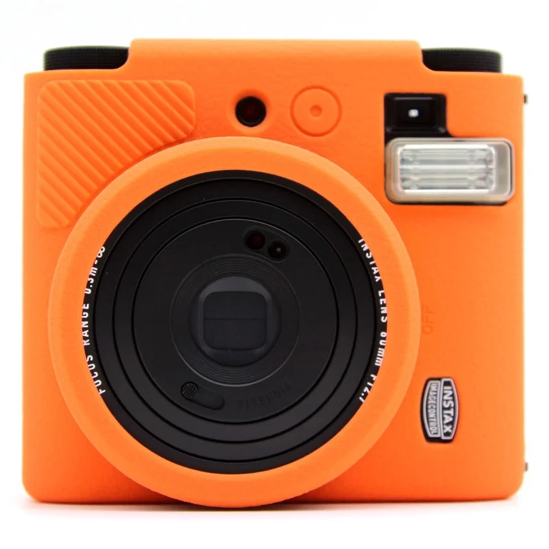 For Fujifilm Instax Mini 99 Camera Case Litchi Texture Silicone Protective Cover - Orange