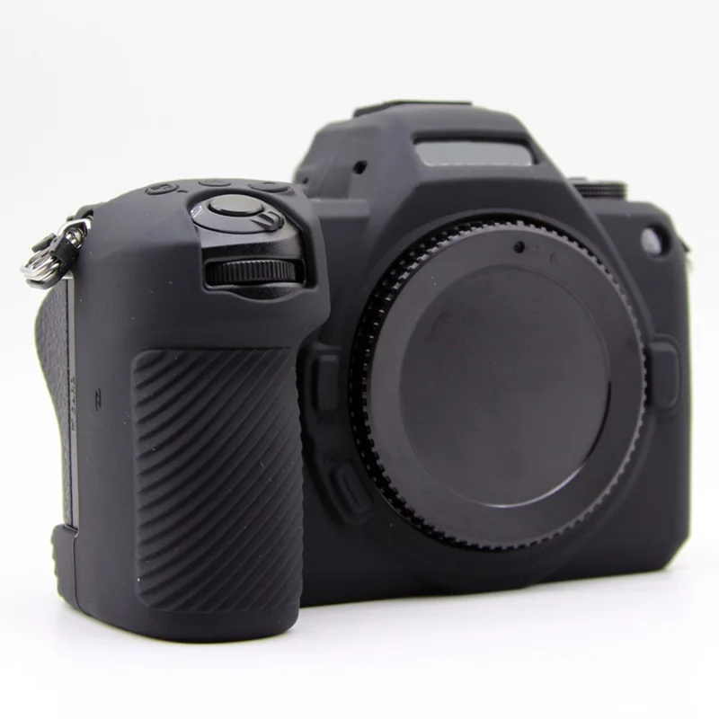 For Nikon Z6 III Silicone Case Anti-Scratch Camera Protective Cover, Glossy - Black