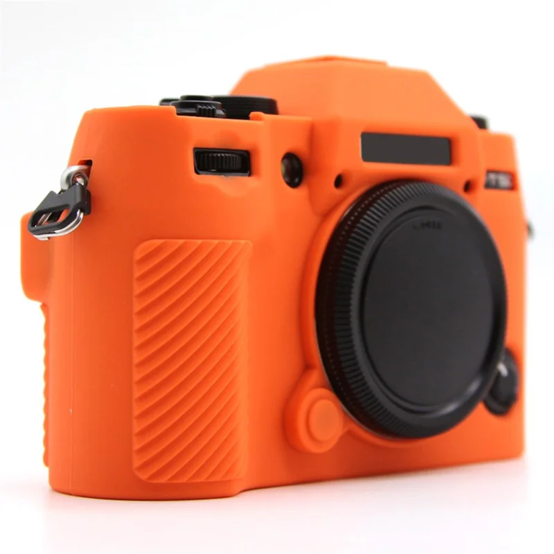 For Fujifilm X-T50 Silicone Case Anti-Scratch Camera Protective Cover, Glossy - Orange