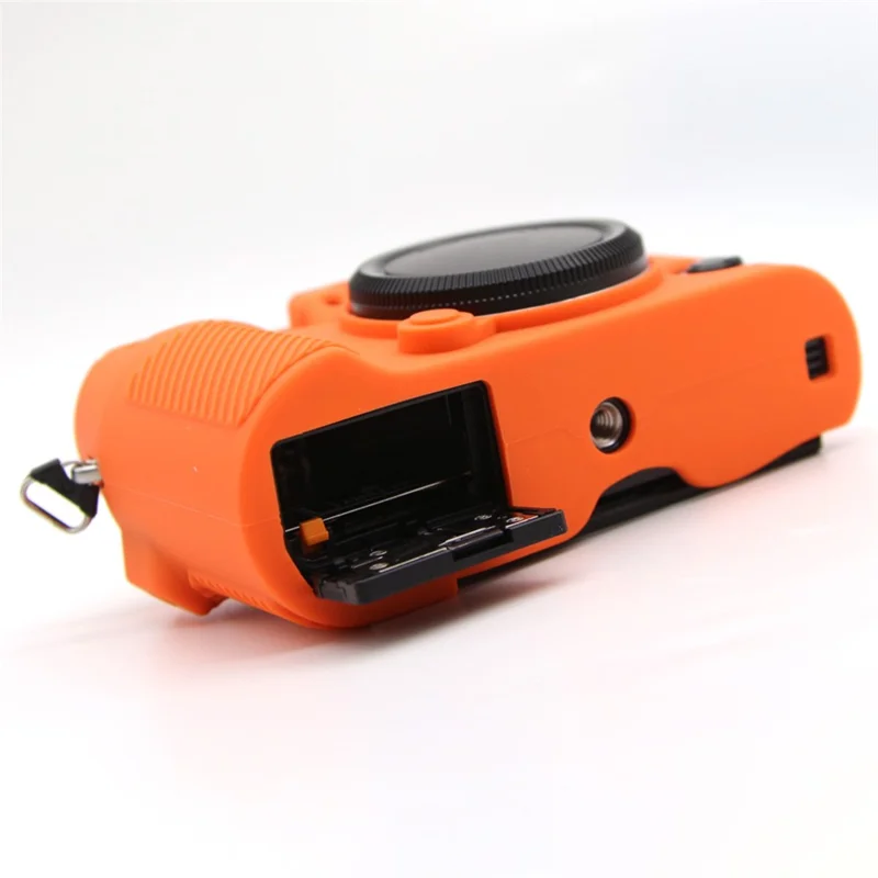 For Fujifilm X-T50 Silicone Case Anti-Scratch Camera Protective Cover, Glossy - Orange