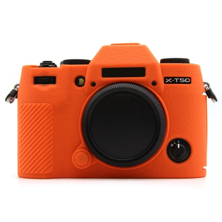 Чехол для камеры Fujifilm X-T50 с противоударной текстурированной силиконовой защитной крышкой - оранжевый