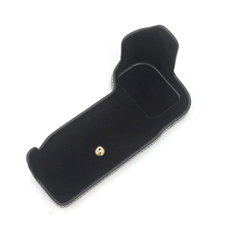 Halv kameraetui med flanelindfod til Nikon D810/D800, PU-læder beskyttelsesdæksel til digitalkamera med batteriåbning - Sort