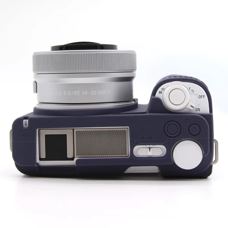 For Sony Alpha ZV-E10 II Camera Case Anti-Scratch Silicone Protective Cover - Dark Blue