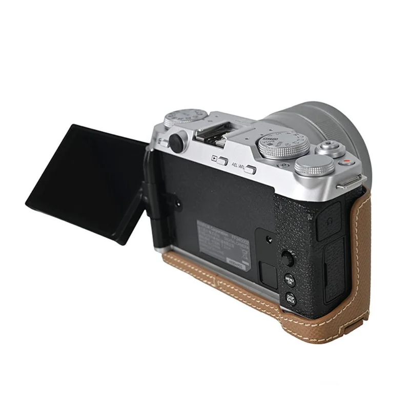 For Fujifilm X-M5 Camera Case PU Leather Protective Cover - Khaki