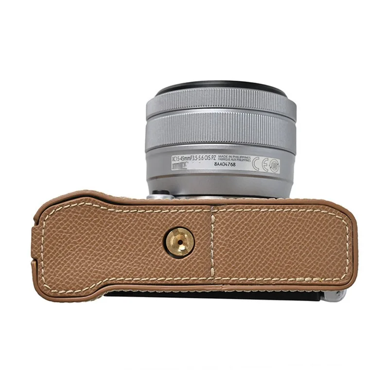 For Fujifilm X-M5 Camera Case PU Leather Protective Cover - Khaki