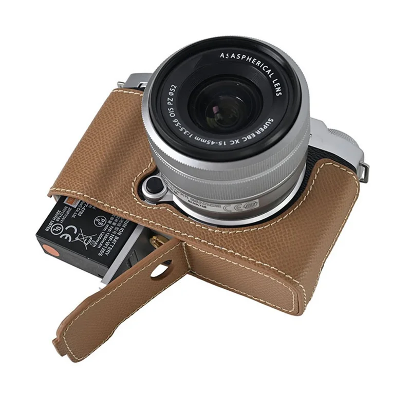 For Fujifilm X-M5 Camera Case PU Leather Protective Cover - Khaki