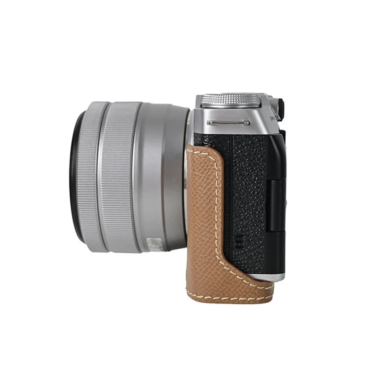 For Fujifilm X-M5 Camera Case PU Leather Protective Cover - Khaki