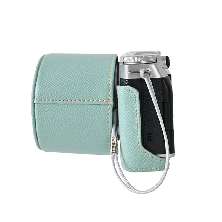 Funda para cámara Fujifilm X-M5 de piel sintética con tapa para el objetivo - Azul bebé