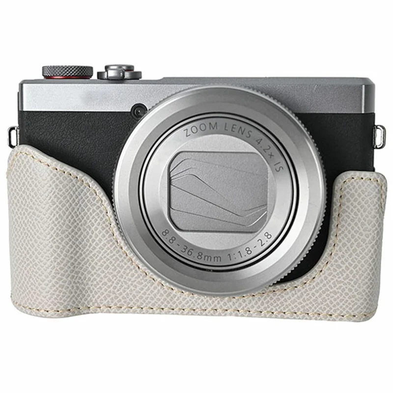For Canon PowerShot G7 X Mark III / G7 X Mark II Camera Case PU Leather Protective Cover - Grey