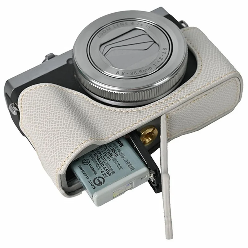 For Canon PowerShot G7 X Mark III / G7 X Mark II Camera Case PU Leather Protective Cover - Grey