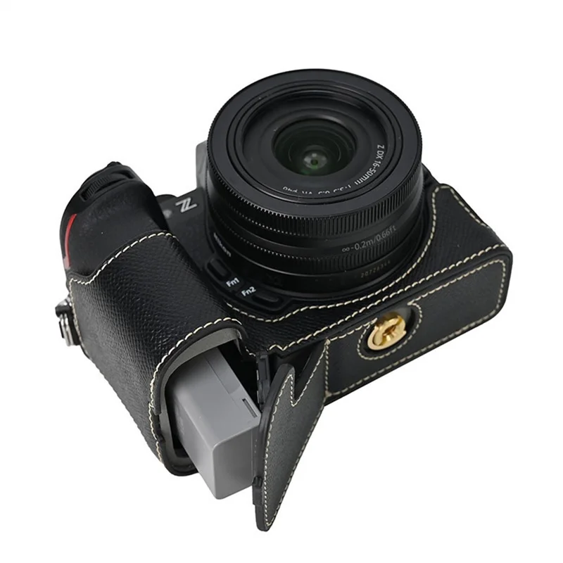 For Nikon Z 50 II Camera Case PU Leather Protective Cover - Black