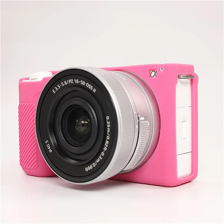 For Sony ZV-E10 II Camera Protective Case Anti Scratch Litchi Texture Silicone Cover - Rose