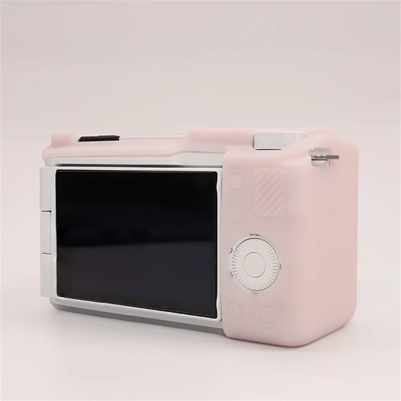 For Sony ZV-E10 II Camera Protective Case Anti Scratch Litchi Texture Silicone Cover - Jelly Pink