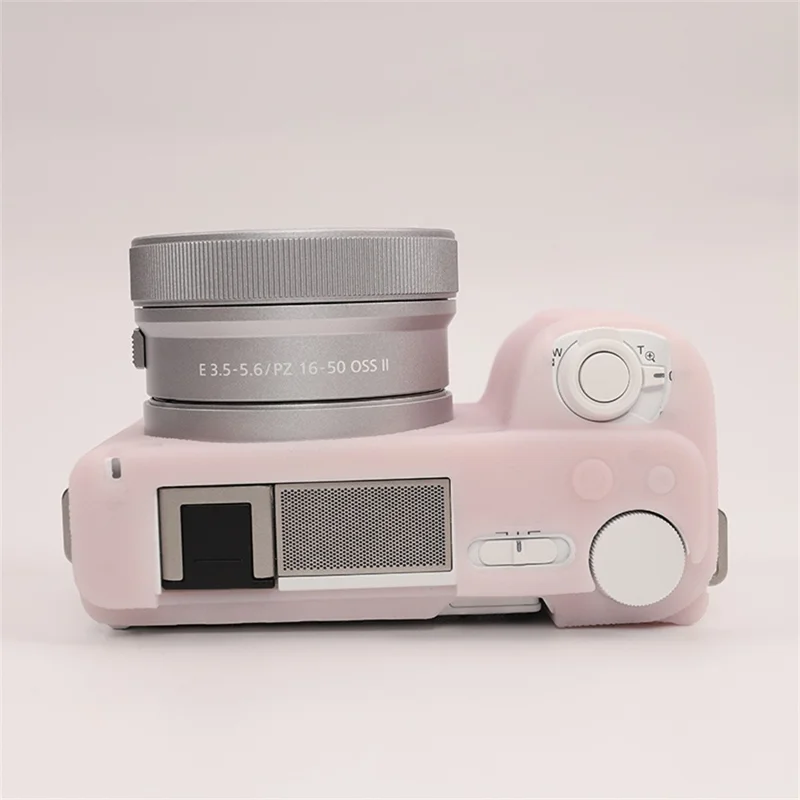 For Sony ZV-E10 II Camera Protective Case Anti Scratch Litchi Texture Silicone Cover - Jelly Pink
