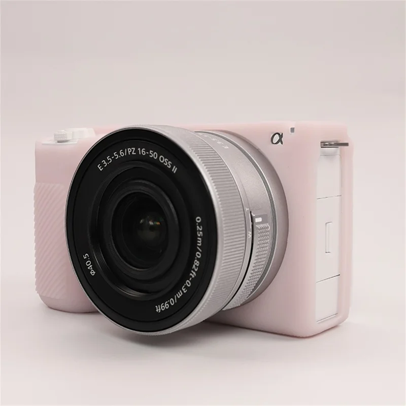 For Sony ZV-E10 II Camera Protective Case Anti Scratch Litchi Texture Silicone Cover - Jelly Pink
