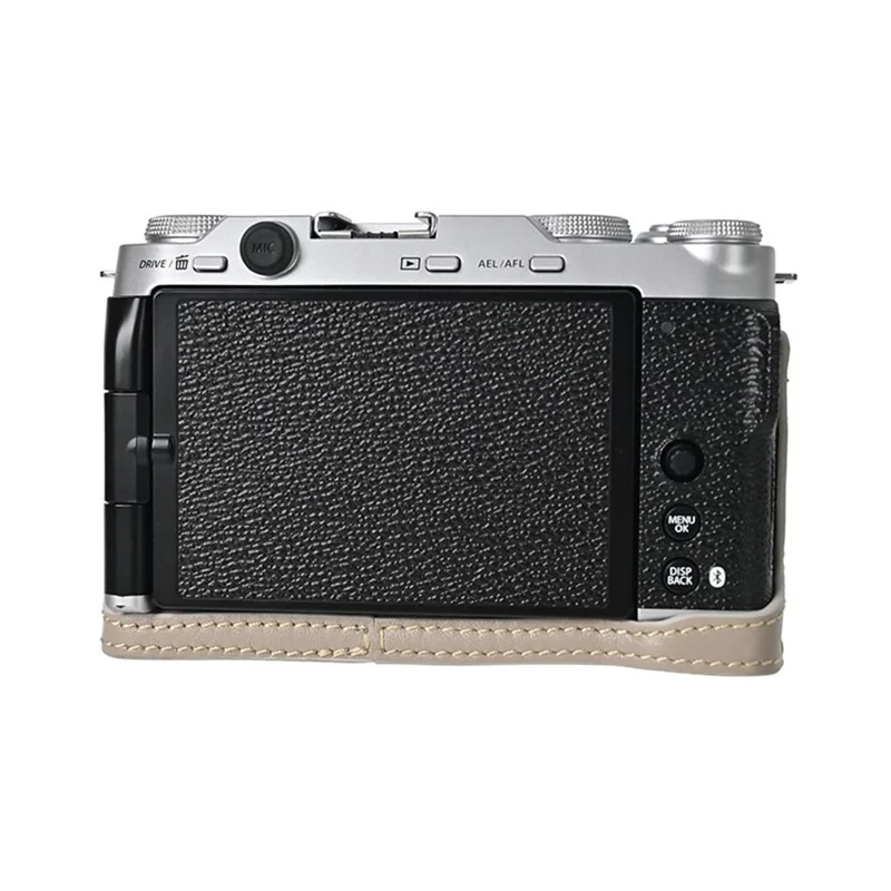 Cover per Fujifilm X-M5 con Cinghia a Tracolla in Vera Pelle - Grigio