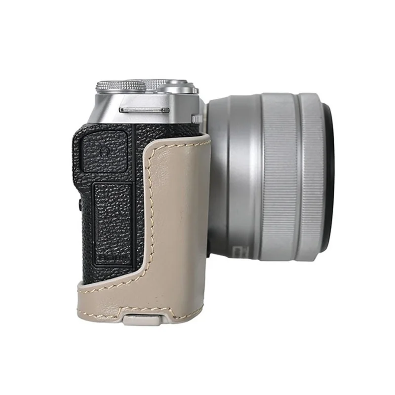 Cover per Fujifilm X-M5 con Cinghia a Tracolla in Vera Pelle - Grigio