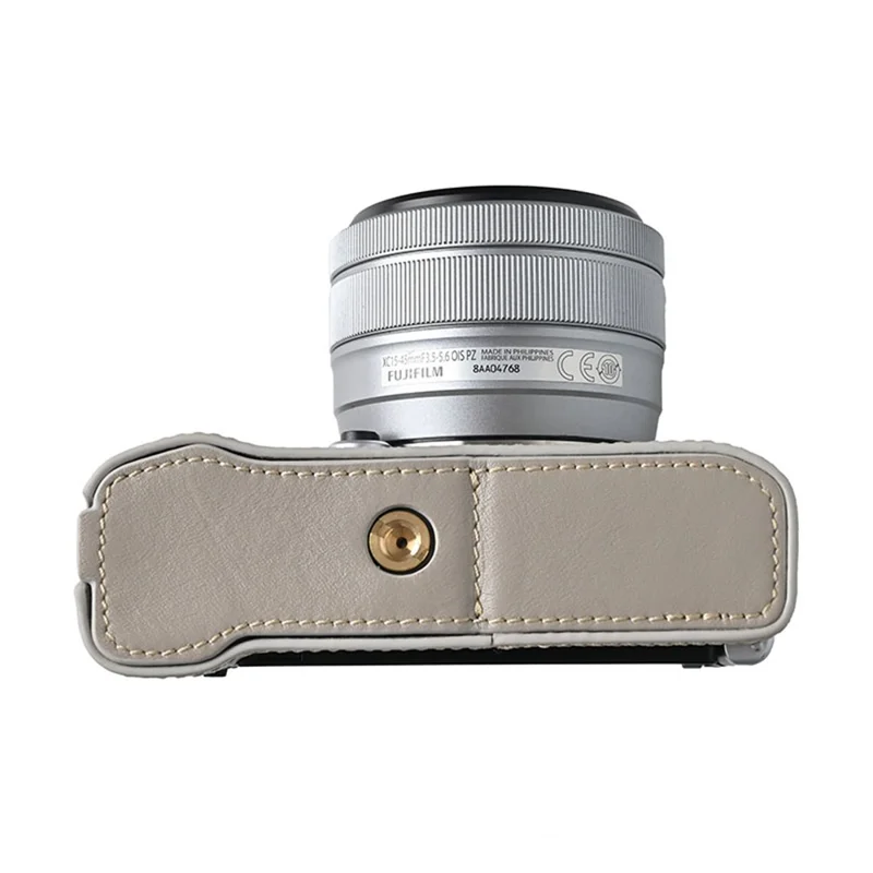 Cover per Fujifilm X-M5 con Cinghia a Tracolla in Vera Pelle - Grigio