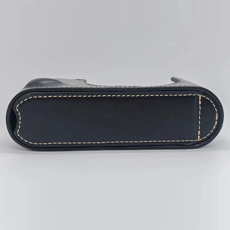 For Leica Q3 Camera Case with Strap Leather Bottom Case Easy to Replace Battery - Black