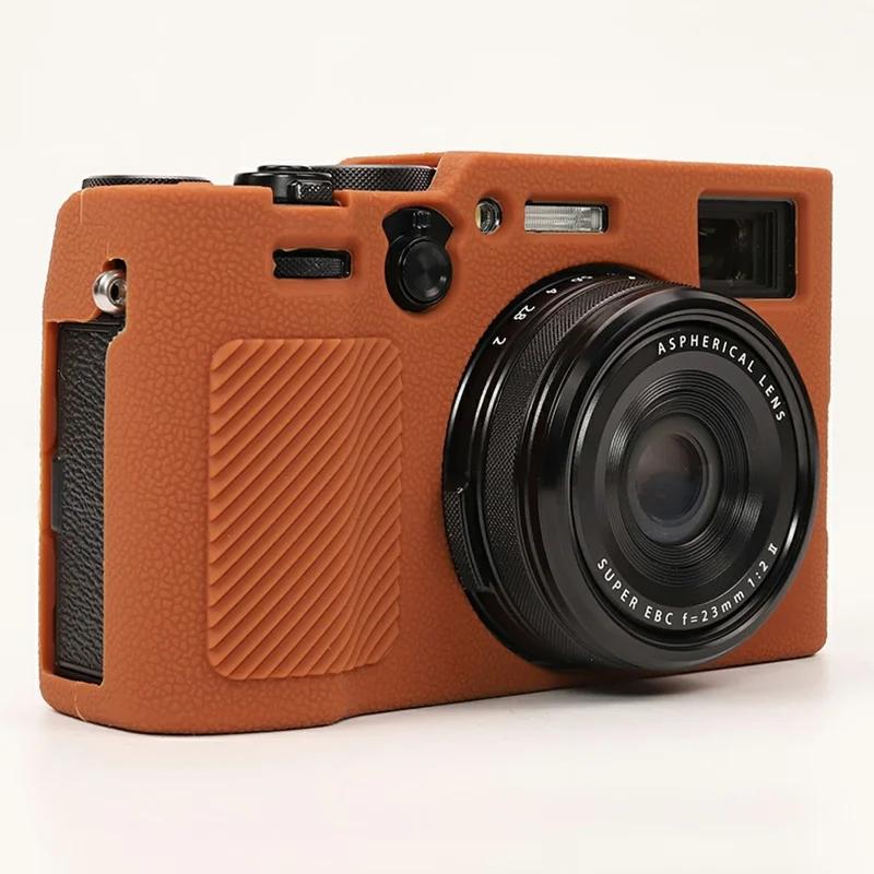 For Fujifilm X100VI Camera Protective Case Anti Scratch Silicone Cover - Brown