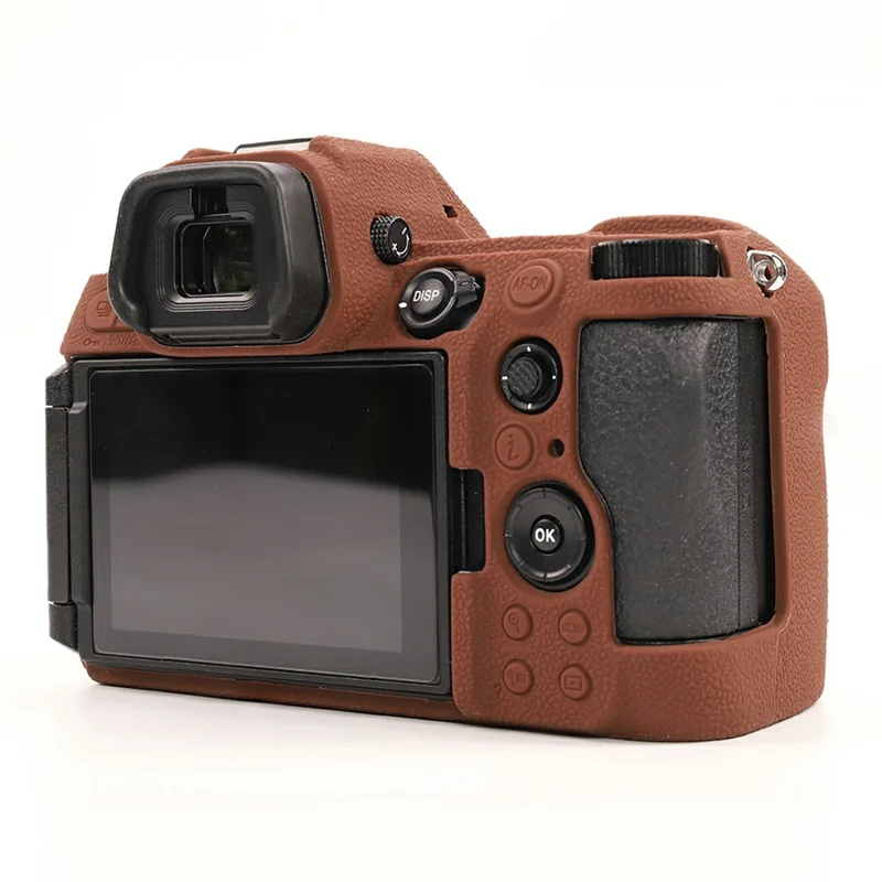 Cover protettivo in silicone per fotocamera Nikon Z6 III - Texture effetto pelle di litchi, assorbimento urti - Colore caffè