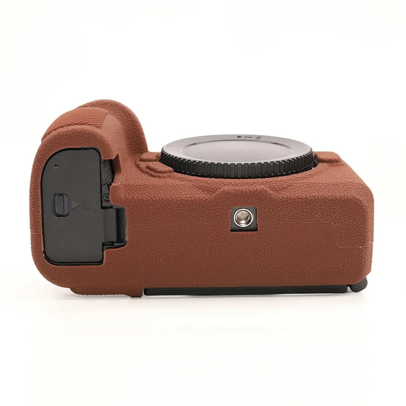 Cover protettivo in silicone per fotocamera Nikon Z6 III - Texture effetto pelle di litchi, assorbimento urti - Colore caffè