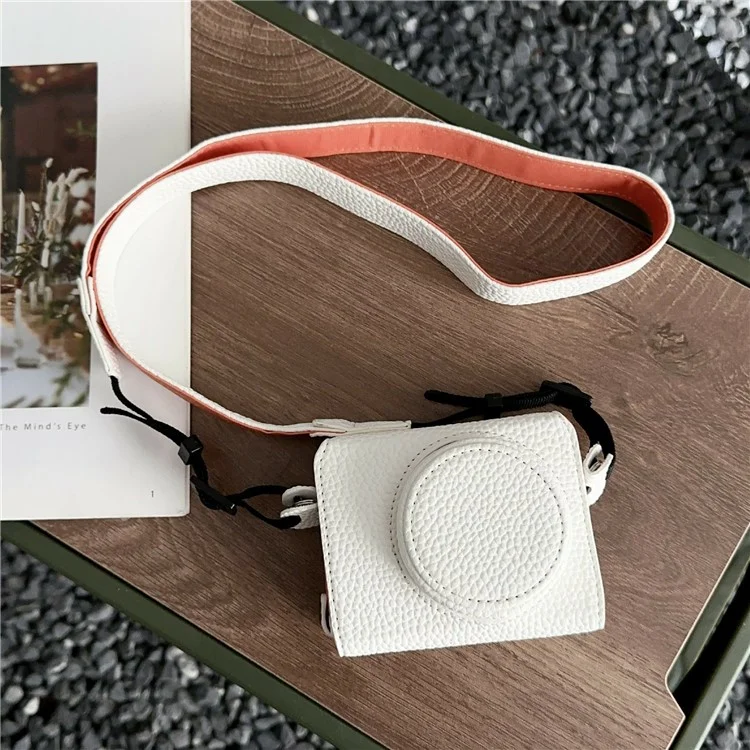 Per Canon G7 X Mark II / III Custodia in pelle con accesso alla batteria Custodia protettiva per fotocamera - Bianco