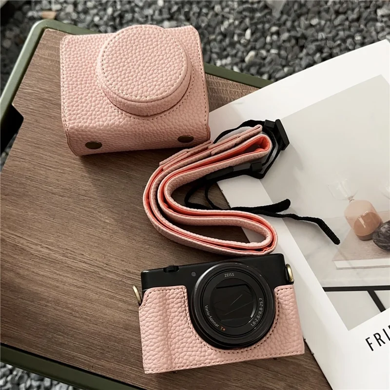 For Sony ZV-1 Leather Case Camera Cover Protective Sleeve - Pink