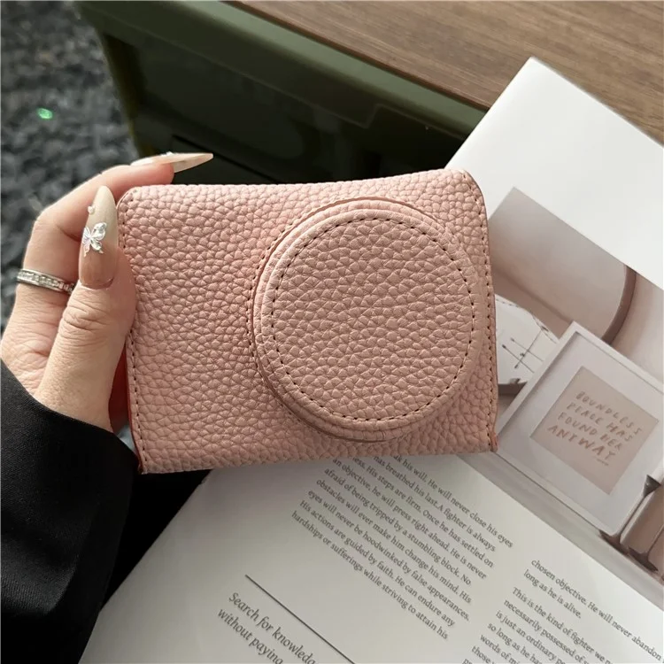 Pour Ricoh GR III / Iiix Étui en cuir avec accès à la batterie Housse de protection pour appareil photo - Rose