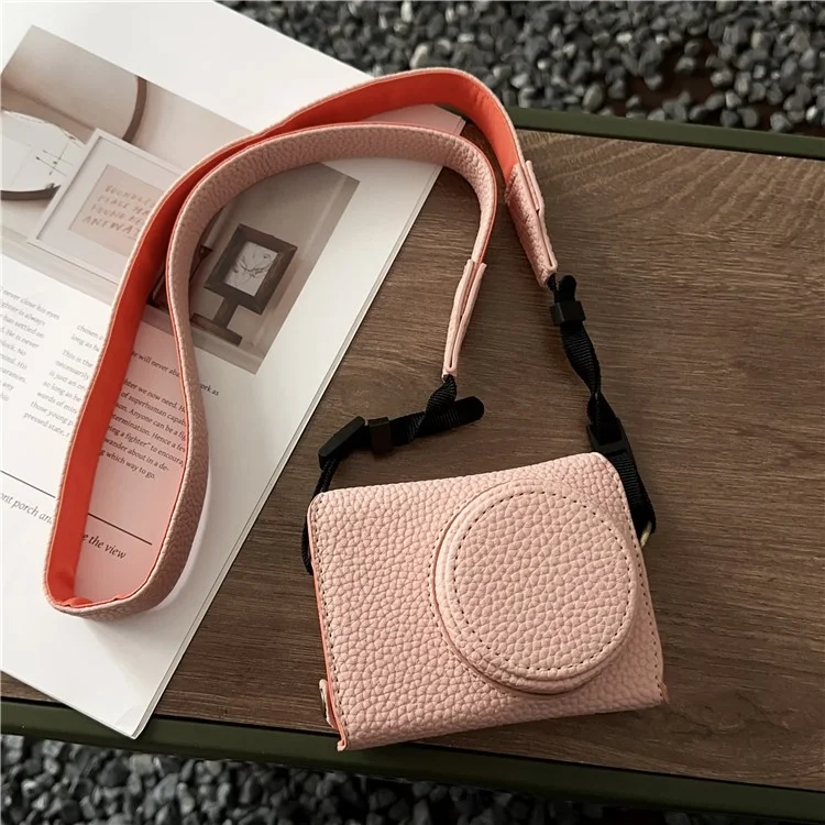 Pour Ricoh GR III / Iiix Étui en cuir avec accès à la batterie Housse de protection pour appareil photo - Rose