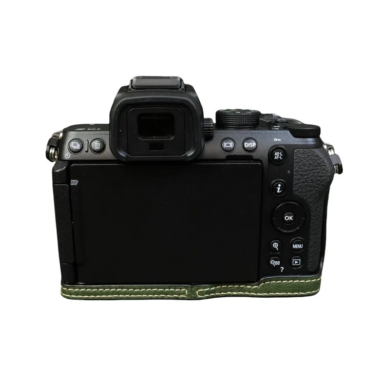 For Nikon Z 50 II Buffalo Texture PU Leather Bottom Case Half Body Camera Cover with Battery Opening - Green