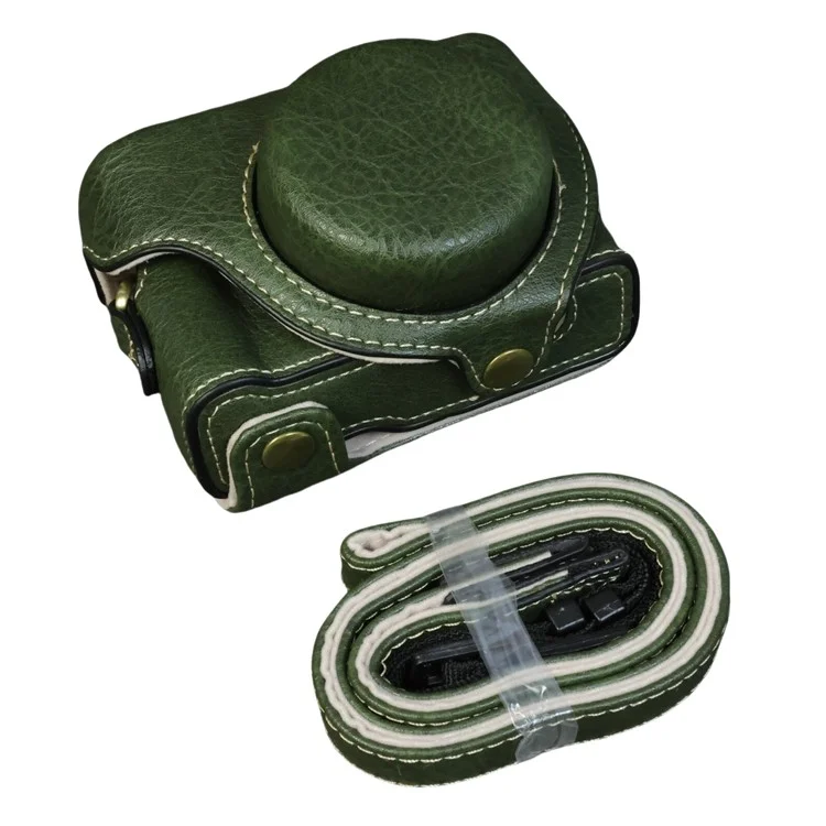 For Sony ZV-1F  /  ZV-1 Mark II Camera Case Portable Leather Camera Protective Cover Without Battery Opening - Green