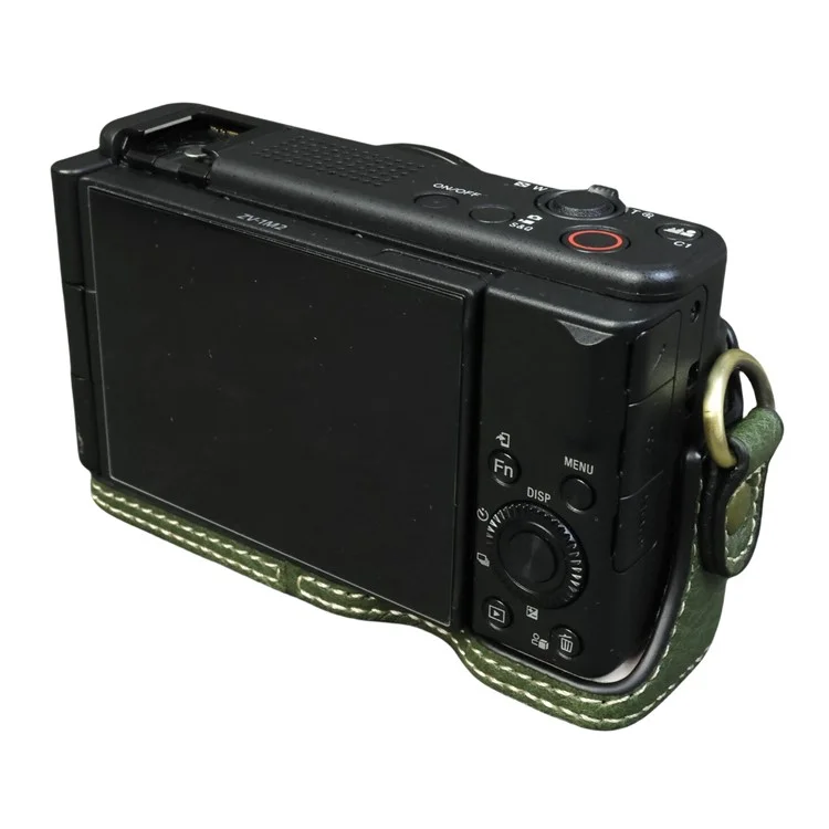 For Sony ZV-1F  /  ZV-1 Mark II Camera Case Portable Leather Camera Protective Cover Without Battery Opening - Green