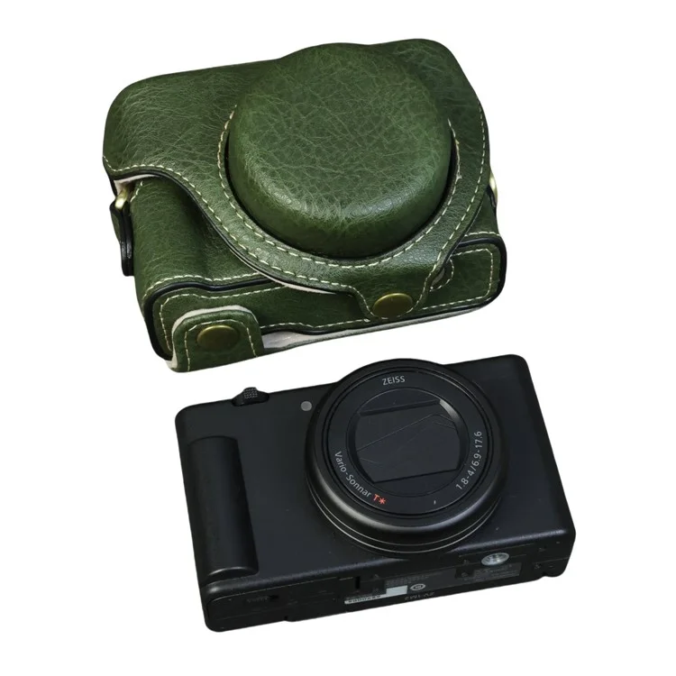For Sony ZV-1F  /  ZV-1 Mark II Camera Case Portable Leather Camera Protective Cover Without Battery Opening - Green