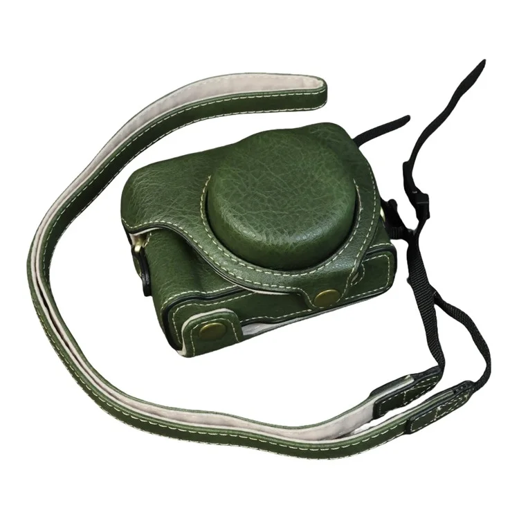 For Sony ZV-1F  /  ZV-1 Mark II Camera Case Portable Leather Camera Protective Cover Without Battery Opening - Green