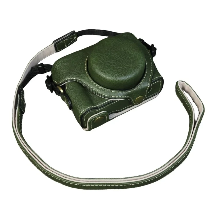 For Sony ZV-1F  /  ZV-1 Mark II Camera Case Portable Leather Camera Protective Cover Without Battery Opening - Green