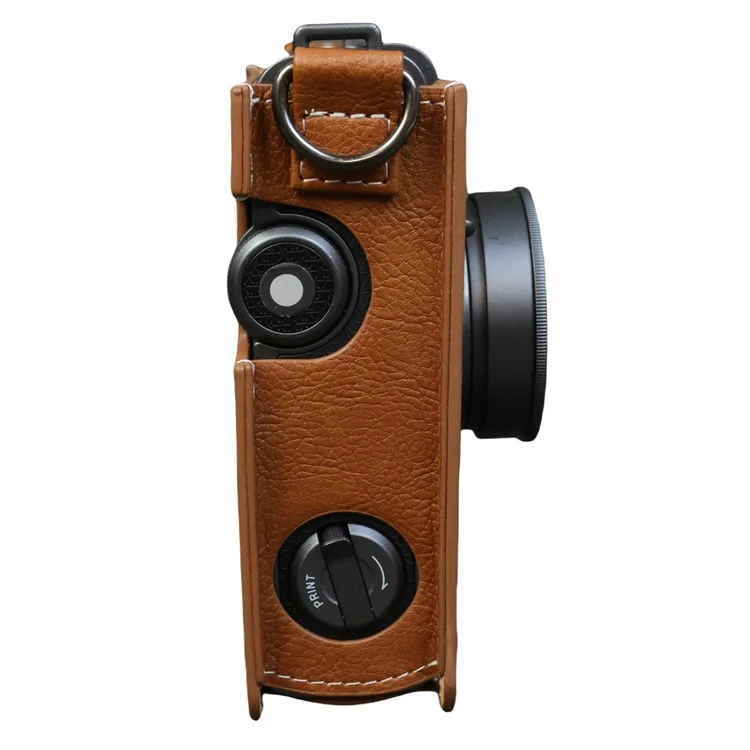 Чехол для камеры Fujifilm Instax Wide Evo из портативной искусственной кожи с ремешком через плечо - Коричневый