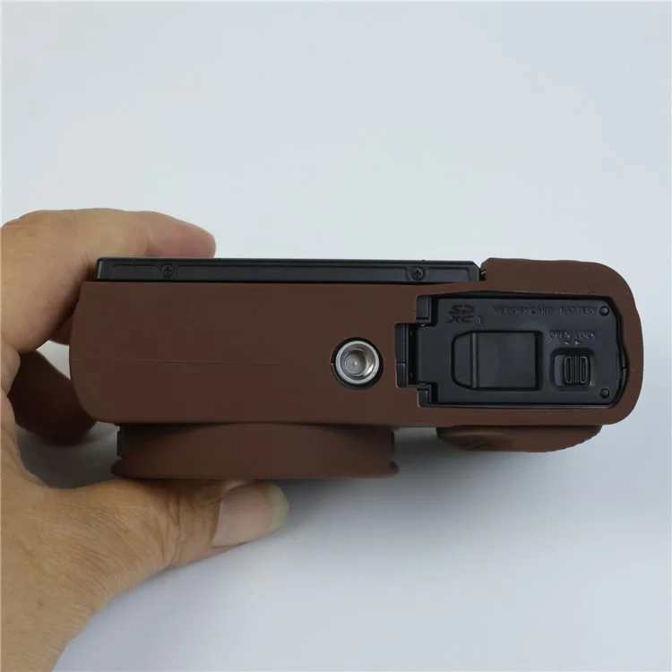 Силиконовый чехол для Panasonic Lumix DMC-ZS99 / TZ99 Защитный чехол Портативный противоударный чехол для камеры - Кофейный
