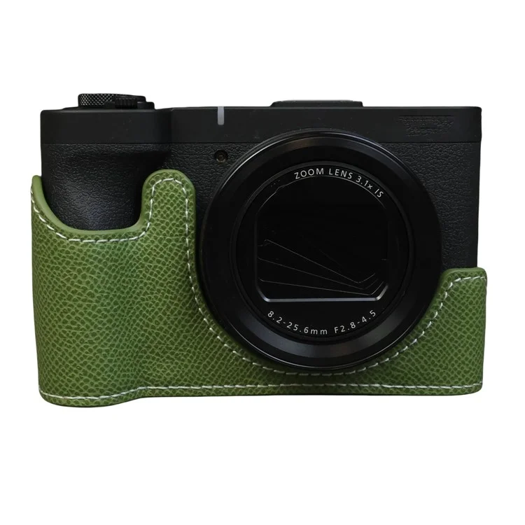 For Canon PowerShot V1 Camera Case PU Leather Protective Cover - Green