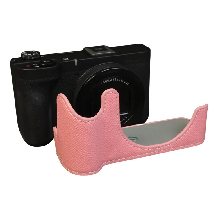 For Canon PowerShot V1 Camera Case PU Leather Protective Cover - Pink