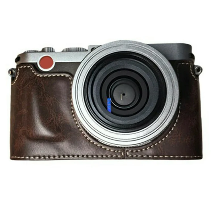Per Leica X Vario (Typ 107) / X (Typ 113) Custodia protettiva inferiore in pelle sintetica con apertura per batteria - Marrone caffè
